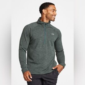 L.L. Bean Adventure Grid Forest Green Fleece Pullover Sweater Men’s Size XL Tall